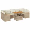 vidaXL 8 pcs conjunto sof&aacute;s jardim com almofad&otilde;es vime PE/ac&aacute;cia bege