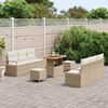 vidaXL Conjunto de Sof&aacute; de Jardim com almofada 9 pcs Bege vime PE