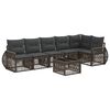vidaXL Conjunto de Sof&aacute; de Jardim 7 unid. Cinza e Cinza Escuro vime PE