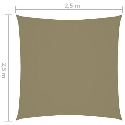 vidaXL Para-sol vela tecido oxford quadrado 2,5x2,5m cinza-acastanhado
