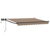 vidaXL Toldo retr&aacute;til manual com LEDs Cinzento-acastanhado