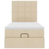 vidaXL Estrutura de cama otomana com creme de colch&atilde;o 80x200cm tecido