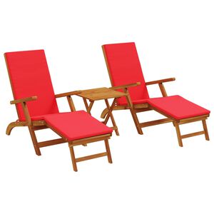 vidaXL Espregui&ccedil;adeira Reclin&aacute;vel e Dobr&aacute;vel 3 pcs Vermelho