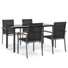 vidaXL 5 pcs conjunto de jantar para jardim textilene e a&ccedil;o preto