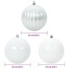 vidaXL Conjunto de Bolas de Natal XXL 3 pcs Branco Pl&aacute;stico