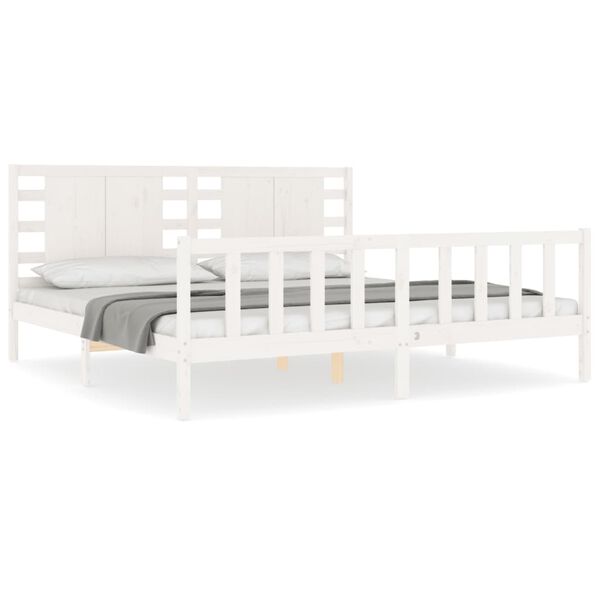 vidaXL Cama sem colchão 200x200 cm madeira de pinho maciça branco