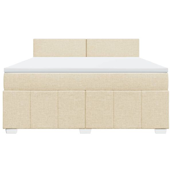 vidaXL Cama com molas/colch&atilde;o 180x200 cm tecido cor creme