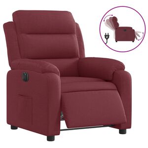 vidaXL Poltrona el&eacute;trica reclin&aacute;vel tecido vermelho tinto