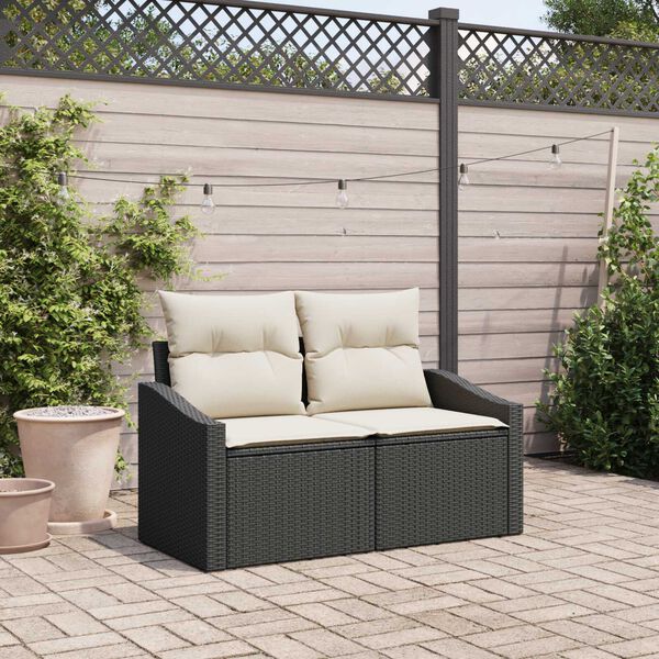 vidaXL Sofá de jardim com almofada 123 x 62 x 69 cm vime PE