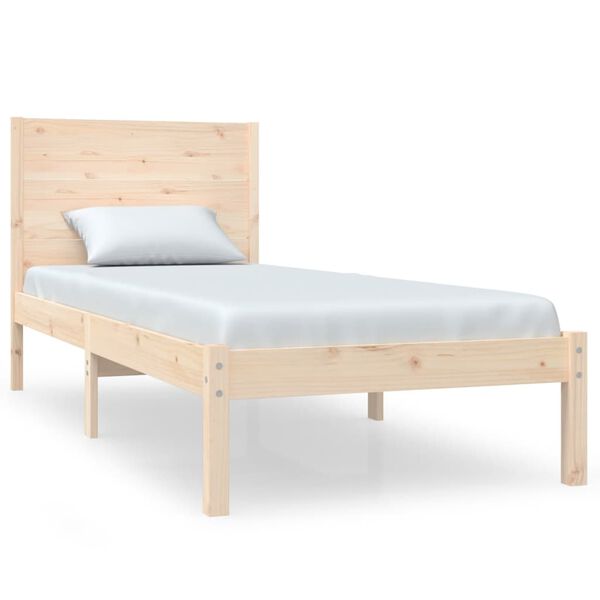 vidaXL Estrutura de cama pequena solteiro 75x190 cm madeira maciça