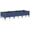 vidaXL Vaso/floreira de jardim c/ estacas 125x40x28,5 cm PP cinzento azul