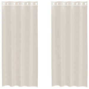 vidaXL Cortinas de voile com ilh&oacute;s 2 pcs creme 140x225 cm