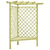 vidaXL P&eacute;rgola de canto com banco 130x130x197 cm pinho impregnado