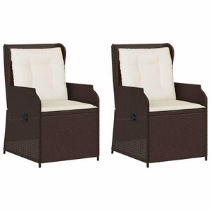 vidaXL Banco de jardim com almofada 2 pcs Castanho Rattan Sintético