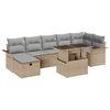 vidaXL Conjunto de Sof&aacute; de Jardim 8 unid. Bege vime PE