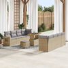 vidaXL Conjunto de Sof&aacute; de Jardim 11 pcs Bege Rattan Sint&eacute;tico