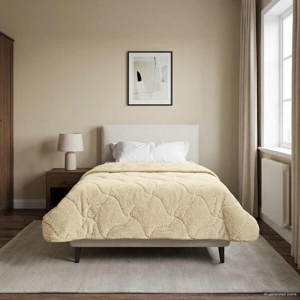 vidaXL Duvet de Ano Inteiro Colchonete Creme 135 x 220 cm
