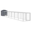 vidaXL Galinheiro com anexo 117x813x123 cm a&ccedil;o galvanizado antracite