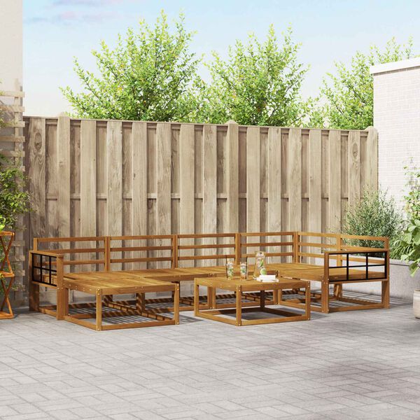 vidaXL Conjunto de Sof&aacute;s para Exterior 7 pcs Natural