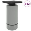 vidaXL P&eacute;s de M&oacute;veis Ajust&aacute;vel 12 unid. Branco 64 x 64 x 100 mm PP
