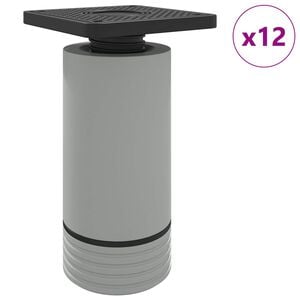 vidaXL P&eacute;s de M&oacute;veis Ajust&aacute;vel 12 unid. Branco 64 x 64 x 100 mm PP