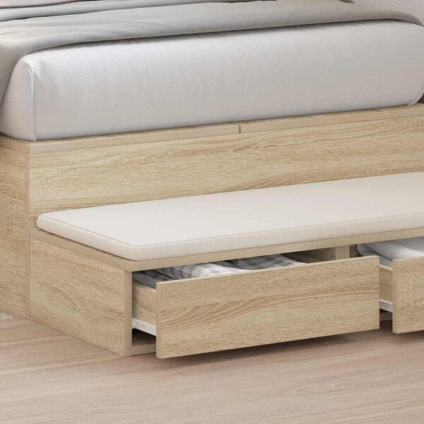 vidaXL Gavetas de cama com gaveta Carvalho Sonoma 75 x 36,5 x 16,5 cm
