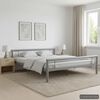 vidaXL Estrutura de cama 180x200 cm metal cinzento e branco