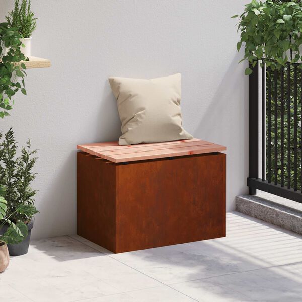 vidaXL Banco de jardim Ferro Enferrujado 60 x 40 x 43 cm A&ccedil;o corten