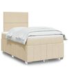 vidaXL Cama boxspring com colchão 120x190 cm tecido cor creme