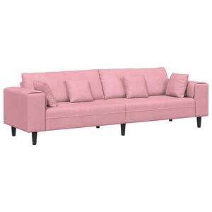 vidaXL Sof&aacute; Rosa 250 x 77 x 76 cm Veludo