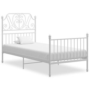 vidaXL Estrutura de cama 100x200 cm metal branco