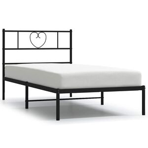 vidaXL Estrutura de cama com cabeceira 100x190 cm metal preto