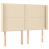 vidaXL Cama box spring c/ colch&atilde;o e LED 140x190 cm tecido cor creme