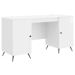 vidaXL Mesa Branco Brilhante 142,5 x 50 x 75 cm Derivados de Madeira