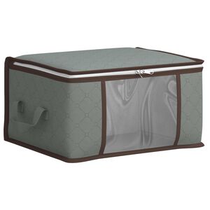 vidaXL Caixa de Armazenamento com Janela Lateral Transparente Cinzento