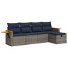 vidaXL 5 pcs conjunto sof&aacute;s de jardim c/ almofad&otilde;es vime PE cinzento