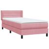 vidaXL Cama com molas/colch&atilde;o rosa 90x220 cm veludo