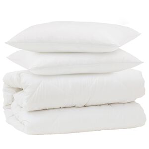vidaXL Conjunto de Edredom com travesseiro 3 unid. Branco Microfibra