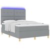 vidaXL Cama Box Spring LED Cinzento-claro 160 x 200 cm tecido