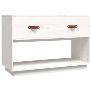 vidaXL M&oacute;vel de TV 90x40x60 cm madeira de pinho maci&ccedil;a branco