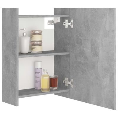 vidaXL Armário de WC c/ espelho 62,5x20,5x64 cm contrap. cinza cimento
