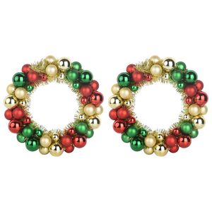 vidaXL Guirlandas de Bolas de Natal 2 unid. Multicolor 33 x 33 x 7 cm