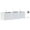 vidaXL Vaso de Jardim 3 pcs Branco 120 x 40 x 37,5 cm Pl&aacute;stico