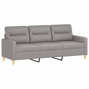 vidaXL Sof&aacute; de 3 lugares 180 cm tecido cinza-claro