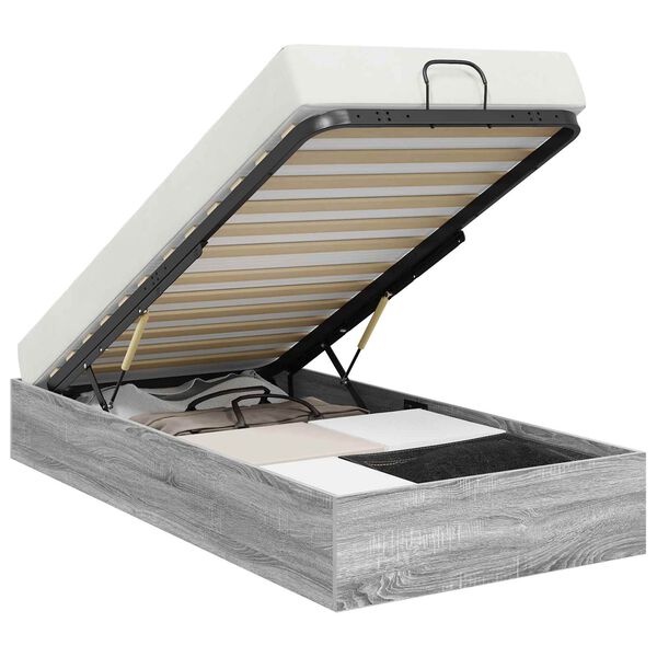 vidaXL Estrutura de Cama Ottoman Cinza Sonoma 193 x 120 x 25 cm