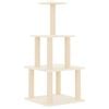 vidaXL &Aacute;rvore p/ gatos c/ postes arranhadores sisal 111 cm cor creme