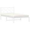 vidaXL Estrutura de cama em metal com cabeceira 107x203 cm branco