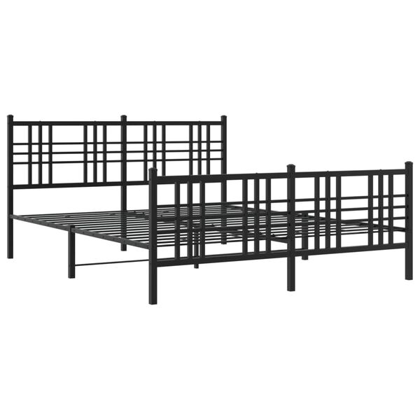 vidaXL Estrutura de cama sem colch&atilde;o com p&eacute;s 160x200 cm preto