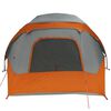 vidaXL Tenda de campismo cabana p/ 4 pessoas imperme&aacute;vel cinza/laranja