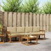 vidaXL Conjunto de Sof&aacute;s para Exterior 5 pcs Natural e Bege